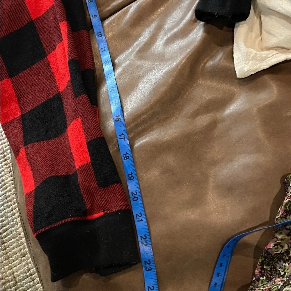 Old Navy Red and Black Plaid Flannel Hooded Pajamas, L